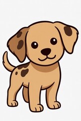 Cartoon dog illustration isolated on white background &mdash; ai