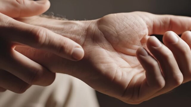 Closeup of a human hand and wrist