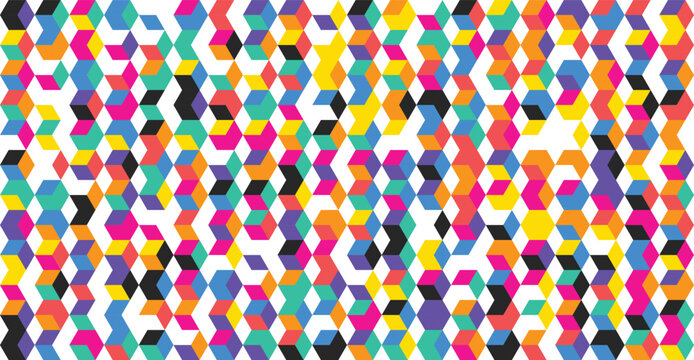 Vibrant hexagonal pattern with colorful geometric design - Powered by Adobe