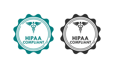 HIPAA Complient certified design logo template illustration