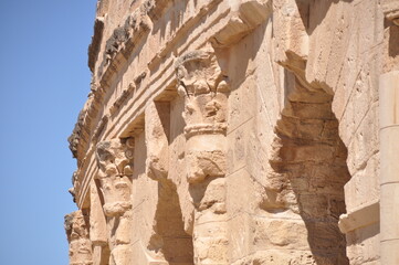 The Amphitheater of El-Djem, the second largest historic amphitheater in the world, built by the Romans in the 3rd century AD. Africa, Tunisia,