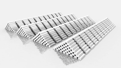 Schatzkammer mit Silberbarren