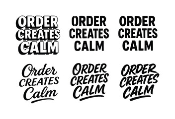 Obraz premium Harmonious Lettering Grid. Order creates calm. Set lettering. harmonious lettering variations of the same emblematic concept, each with different artistic