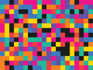 Vibrant pixelated mosaic artwork