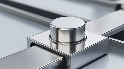 Close-Up of Steel Conveyor System in Food Processing Environment