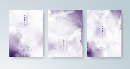 Set of cards with bright colorful vector watercolor background. Design for your date, postcard, banner.