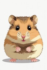 Cartoon hamster illustration isolated on white background &mdash; ai