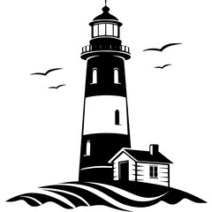 lighthouse on a white background