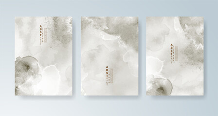 Set of cards with bright colorful vector watercolor background. Design for your date, postcard, banner.