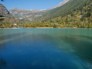Lake Ma&euml;n (or Lake Ussin), Valtournenche, Aosta Valley, Italy in the autumn.