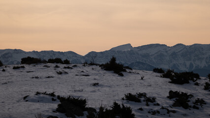 sunset in the mountains
