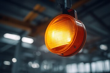 Warning Beacon Light in Industrial Hall