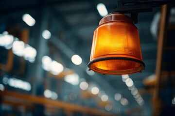 Warning Beacon Light in Industrial Hall