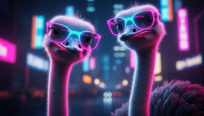  Pair Comical Ostriches Wear