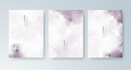 Set of cards with bright colorful vector watercolor background. Design for your date, postcard, banner.