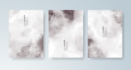 Set of cards with bright colorful vector watercolor background. Design for your date, postcard, banner.