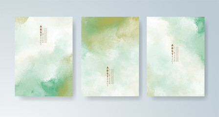 Set of cards with bright colorful vector watercolor background. Design for your date, postcard, banner.