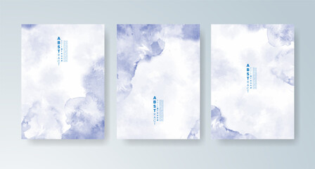 Set of cards with bright colorful vector watercolor background. Design for your date, postcard, banner.