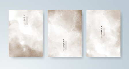 Set of cards with bright colorful vector watercolor background. Design for your date, postcard, banner.