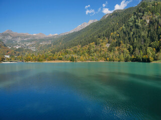 Lake Ma&euml;n (or Lake Ussin), Valtournenche, Aosta Valley, Italy in the autumn.