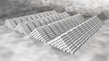 Schatzkammer mit Silberbarren