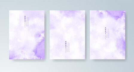 Set of cards with bright colorful vector watercolor background. Design for your date, postcard, banner.