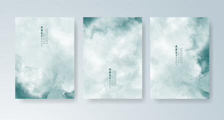 Set of cards with bright colorful vector watercolor background. Design for your date, postcard, banner.