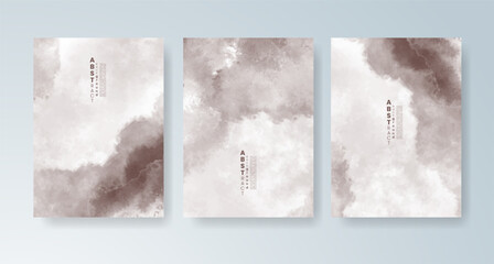 Set of cards with bright colorful vector watercolor background. Design for your date, postcard, banner.