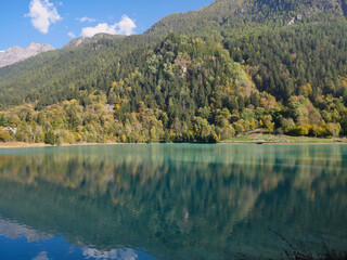 Lake Ma&euml;n (or Lake Ussin), Valtournenche, Aosta Valley, Italy in the autumn.