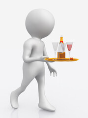 3D Figur als Kellner
