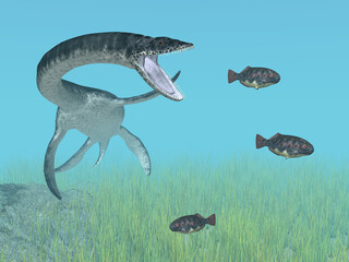 Plesiosaurus auf der Jagd