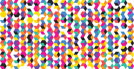 Vibrant hexagonal pattern with colorful prisms