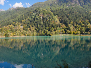 Lake Ma&euml;n (or Lake Ussin), Valtournenche, Aosta Valley, Italy in the autumn.