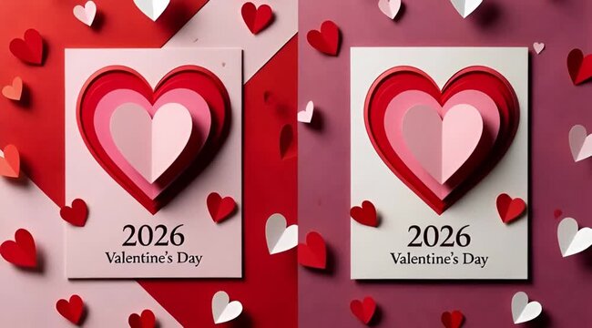 Valentain day celebration red heart on a red background (7)