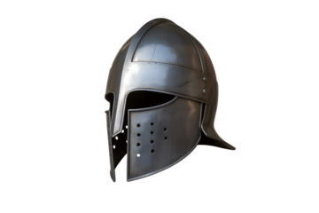 Medieval knight's helmet isolated on transparent background