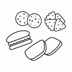 Savory Bites Food Line Art Vector Design Clean Culinary Icon Set for Graphic Projects