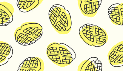 Cute waffle pattern background vector design