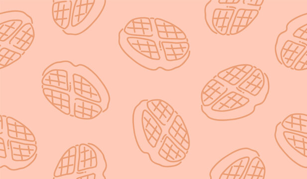Cute waffle pattern background vector design