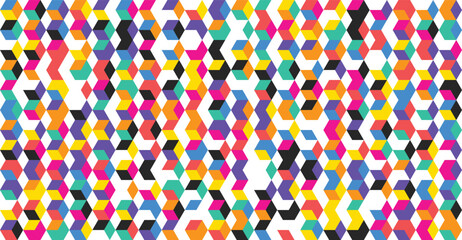 Vibrant geometric hexagon pattern with diverse colors