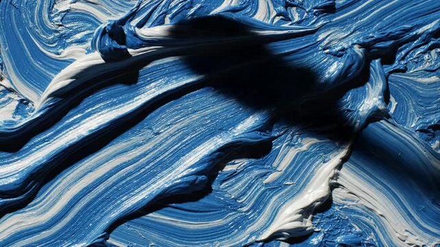 Blue and white swirling substance