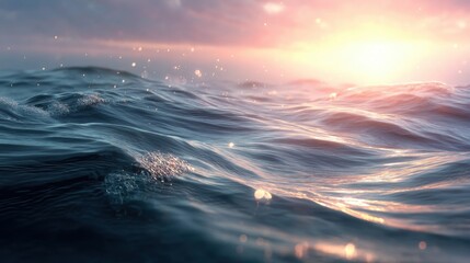 Seamless looping animation of gentle ocean waves at sunset tranquil nature scene dynamic visual content serene atmosphere