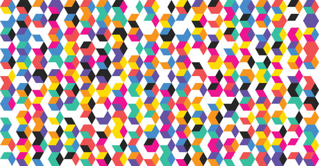 Vibrant geometric pattern with multicolored shapes