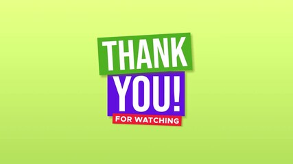 Thank You for Watching End Screen with Colorful Flat Design