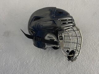 gockey helmet on the gray background