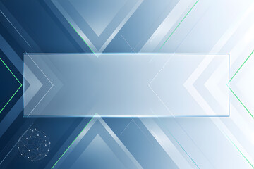 Futuristic abstract geometric background with transparent banner, diagonal lines, tech-style design on a gradient blue backdrop
