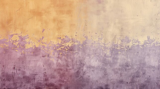 A grainy gradient featuring warm earthy shades of mustard yellow and burnt umber blending into cooler tones of dusty pink and lavender reminiscent of a quiet sunset on a peaceful countryside