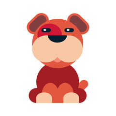 Fototapeta premium Cute dog illustration in flat geometry style. Vector house dog basic design. Kid's brown dog.