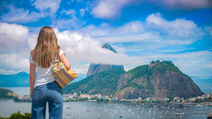 A woman on Copacabana Beach, Rio , Brazil