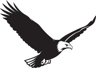 Fototapeta premium American bald eagle in flight silhouette