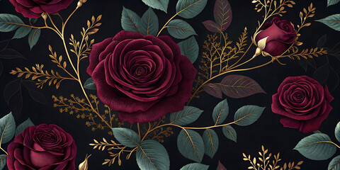 seamless pattern with roses